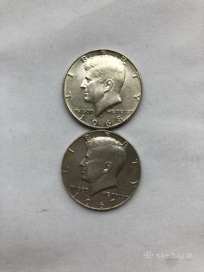 1967m 1968m Kenedžio monetos