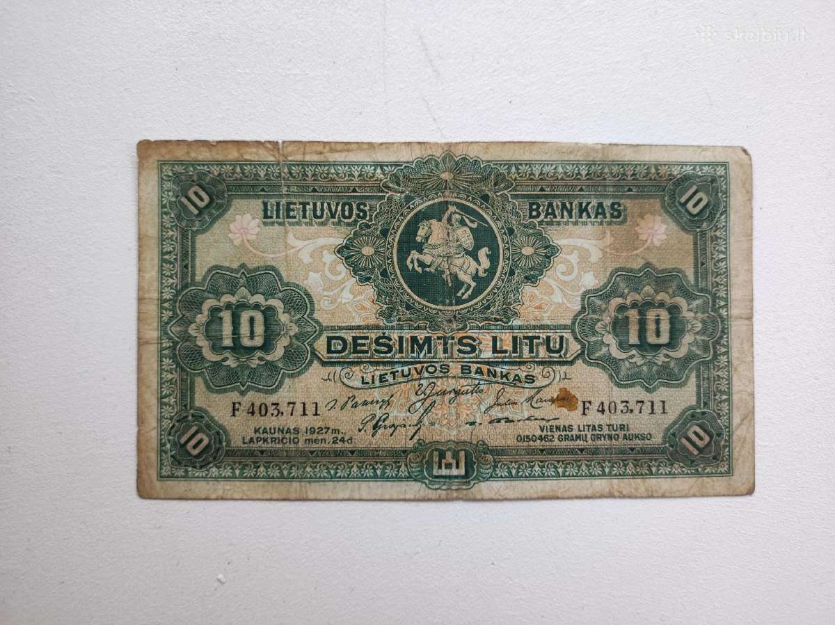10 litų 1927 metų (tarpukaris)