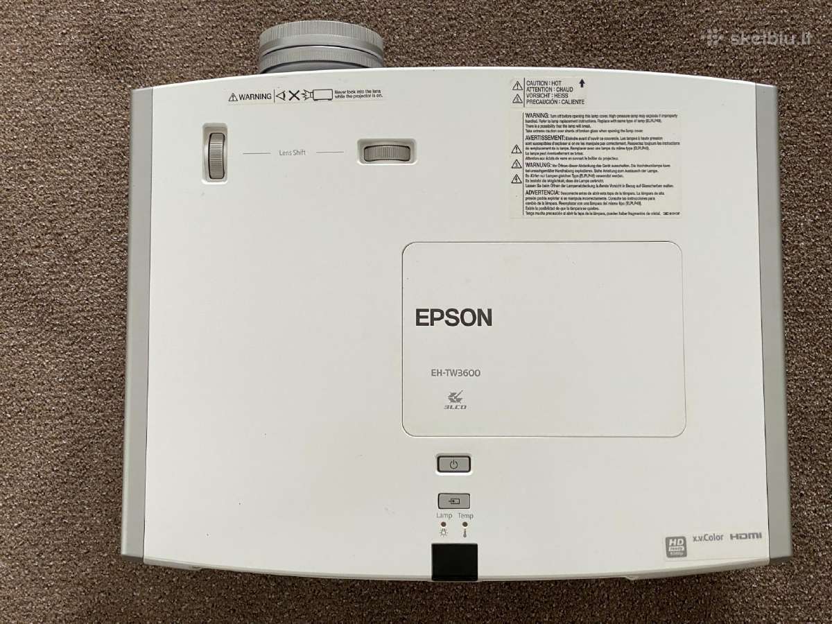 Projektorius Epson Eh-tw3600, 1080p Full HD, 3lcd - nuotraukos Nr. 3
