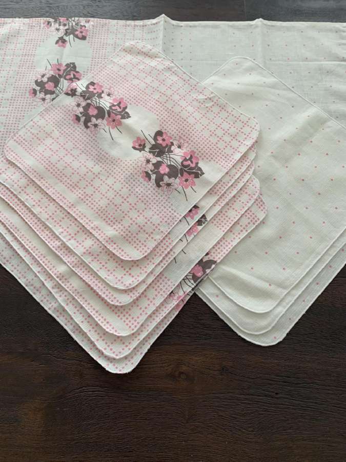 Staltiesėlių rinkinys gėlėtas iš lino/medvilnės 10