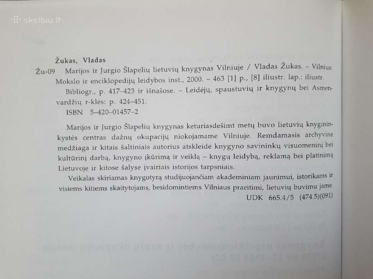 V. Žukas "M. ir J. Šlapelių knygynas Vilniuje" - nuotraukos Nr. 23