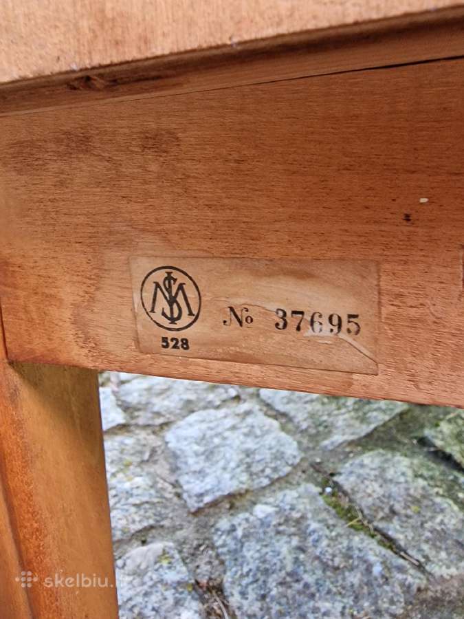 Vintažinis mid century tikmedžio sekreteras - nuotraukos Nr. 6