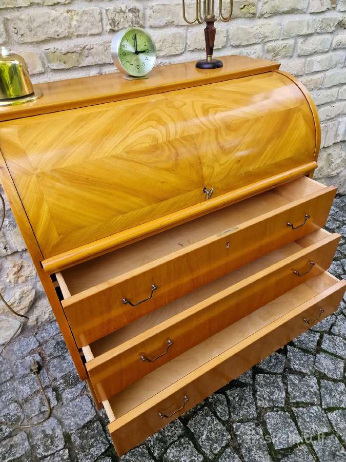 Vintažinis mid century tikmedžio sekreteras - nuotraukos Nr. 11