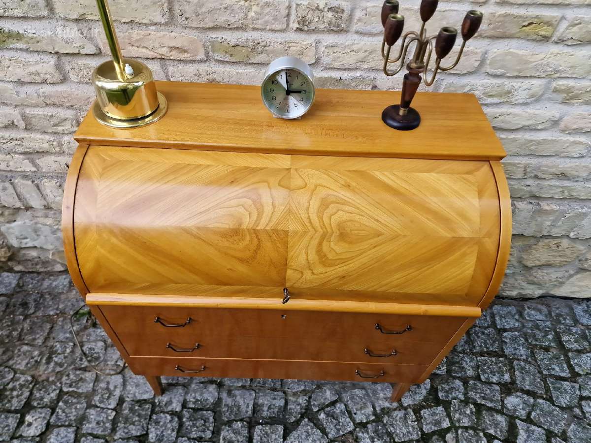 Vintažinis mid century tikmedžio sekreteras - nuotraukos Nr. 20