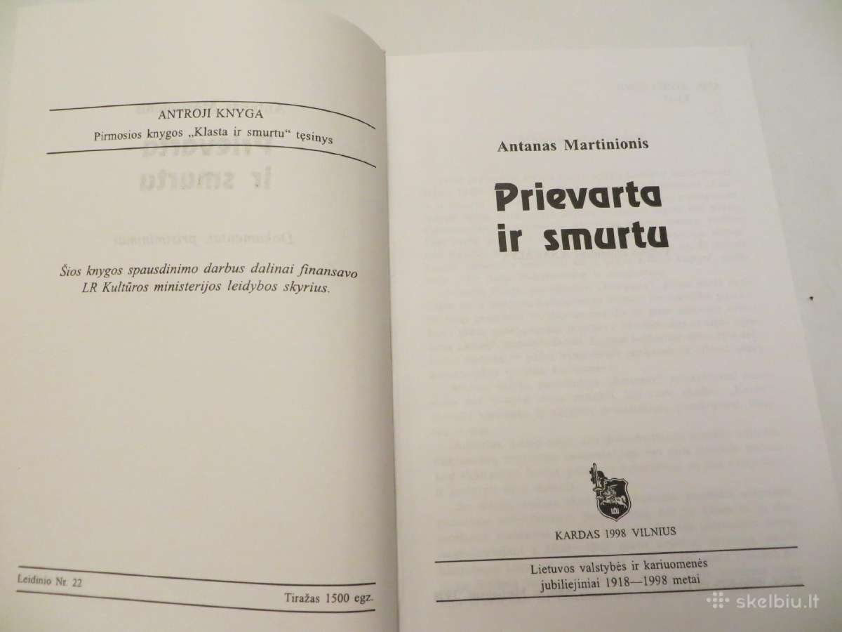 Knyga Prievarta ir smurtu Antanas Martinionis 1998 - nuotraukos Nr. 3