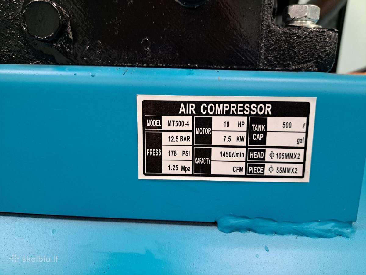 Oro kompresorius Galingiausias 1450l/min 12.5bar - nuotraukos Nr. 2