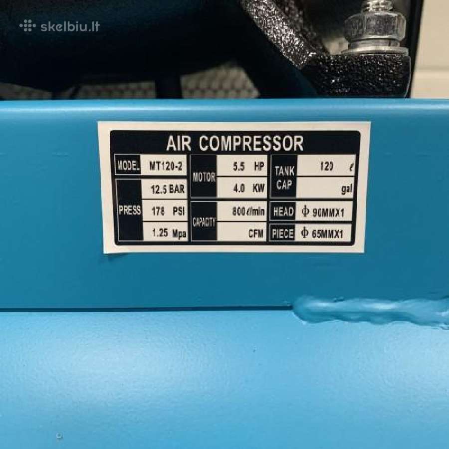 Oro kompresorius Gtm 2c/120l 800l/min - nuotraukos Nr. 3