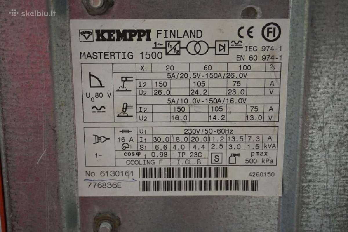 Suvirinimo aparatas Kemppi Master 1500 - nuotraukos Nr. 5