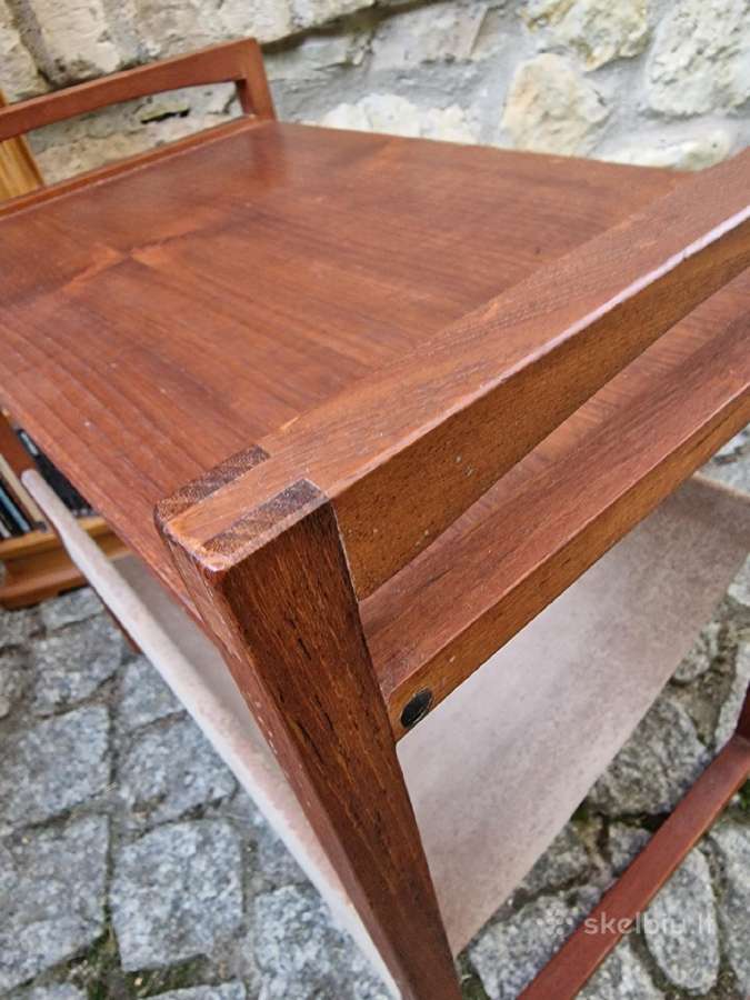Vintažinis mid century tikmedžio staliukas - nuotraukos Nr. 3