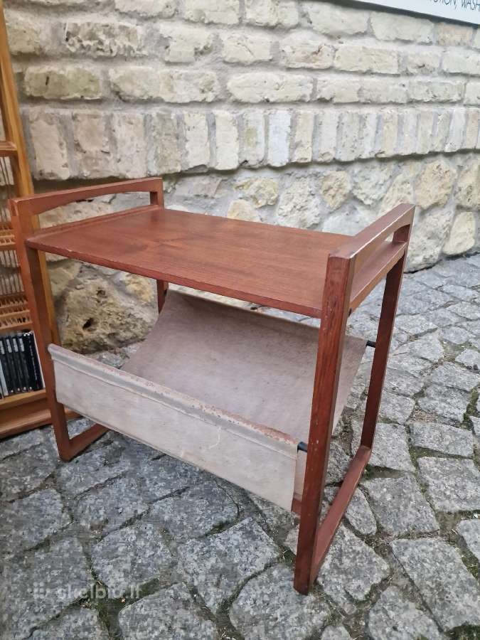 Vintažinis mid century tikmedžio staliukas - nuotraukos Nr. 6