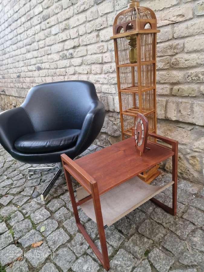 Vintažinis mid century tikmedžio staliukas - nuotraukos Nr. 15