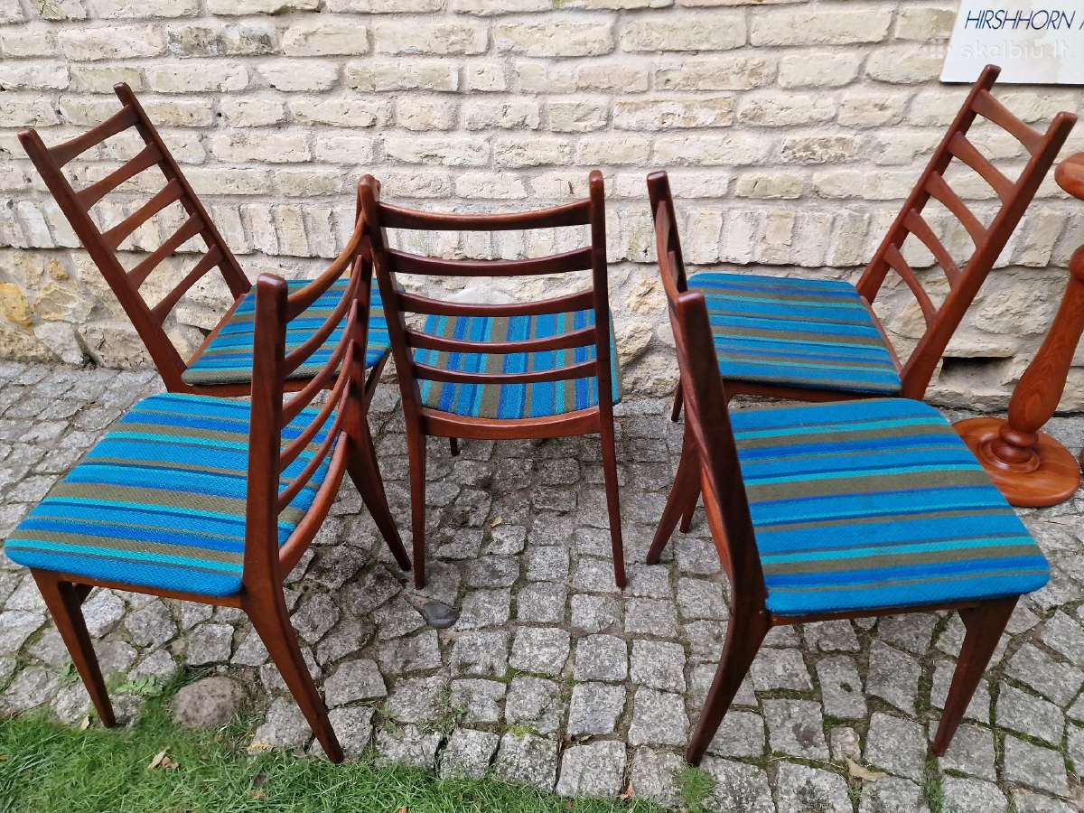 Vintažinės mid century tikmedžio kėdės - nuotraukos Nr. 5