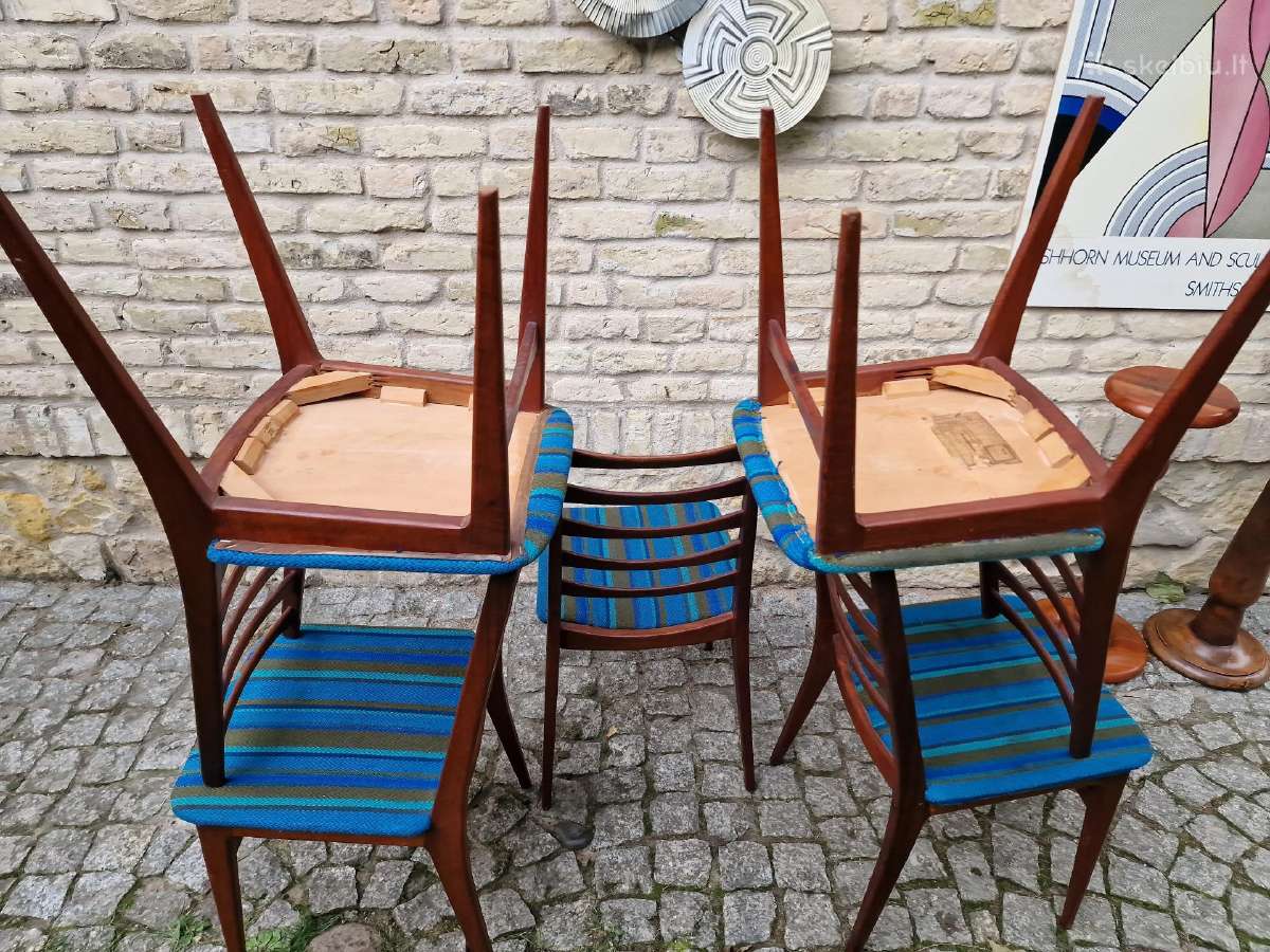 Vintažinės mid century tikmedžio kėdės - nuotraukos Nr. 6