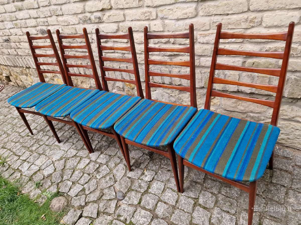Vintažinės mid century tikmedžio kėdės - nuotraukos Nr. 7