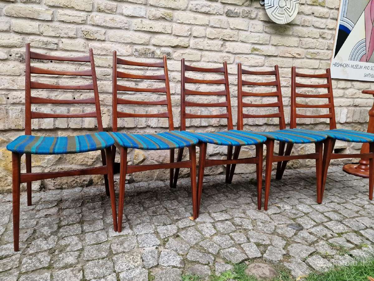 Vintažinės mid century tikmedžio kėdės