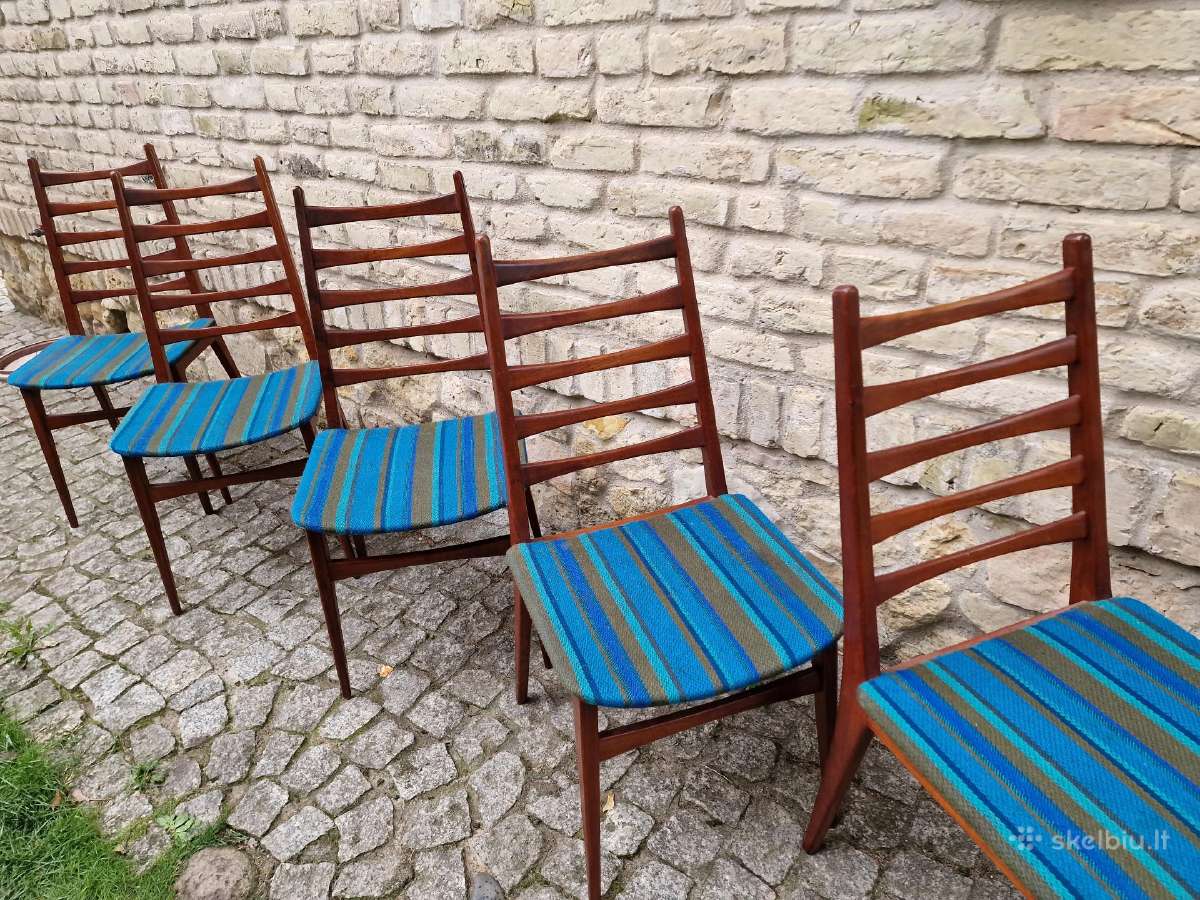 Vintažinės mid century tikmedžio kėdės - nuotraukos Nr. 9