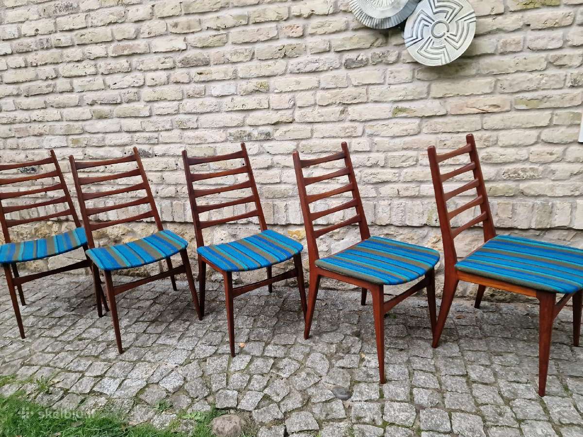 Vintažinės mid century tikmedžio kėdės - nuotraukos Nr. 11