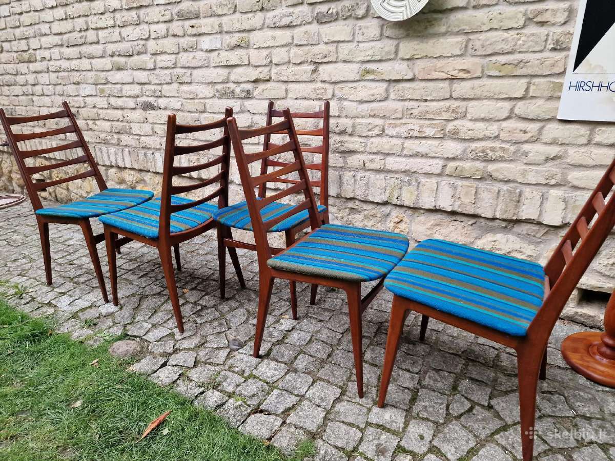 Vintažinės mid century tikmedžio kėdės - nuotraukos Nr. 14