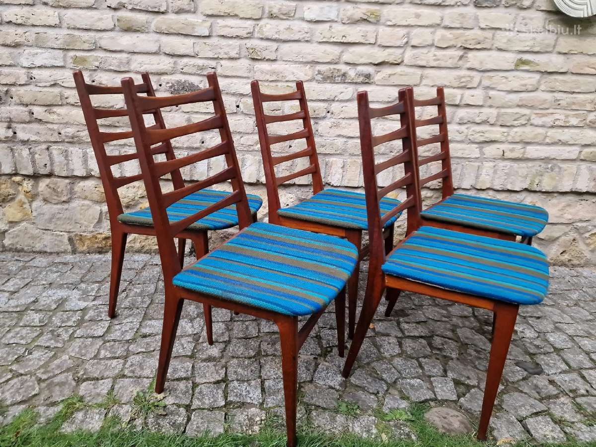 Vintažinės mid century tikmedžio kėdės - nuotraukos Nr. 29
