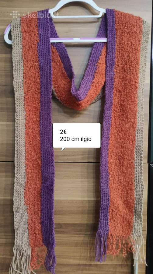 Megztas šalikas 200 cm ilgio