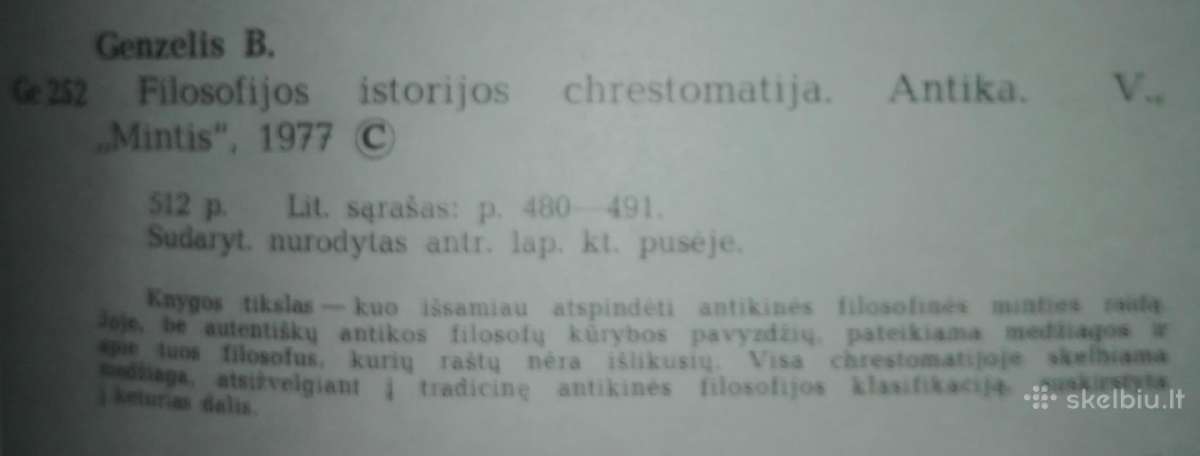 Genzelis B. Filosofijos Istorijos Chrestomatija An - nuotraukos Nr. 7