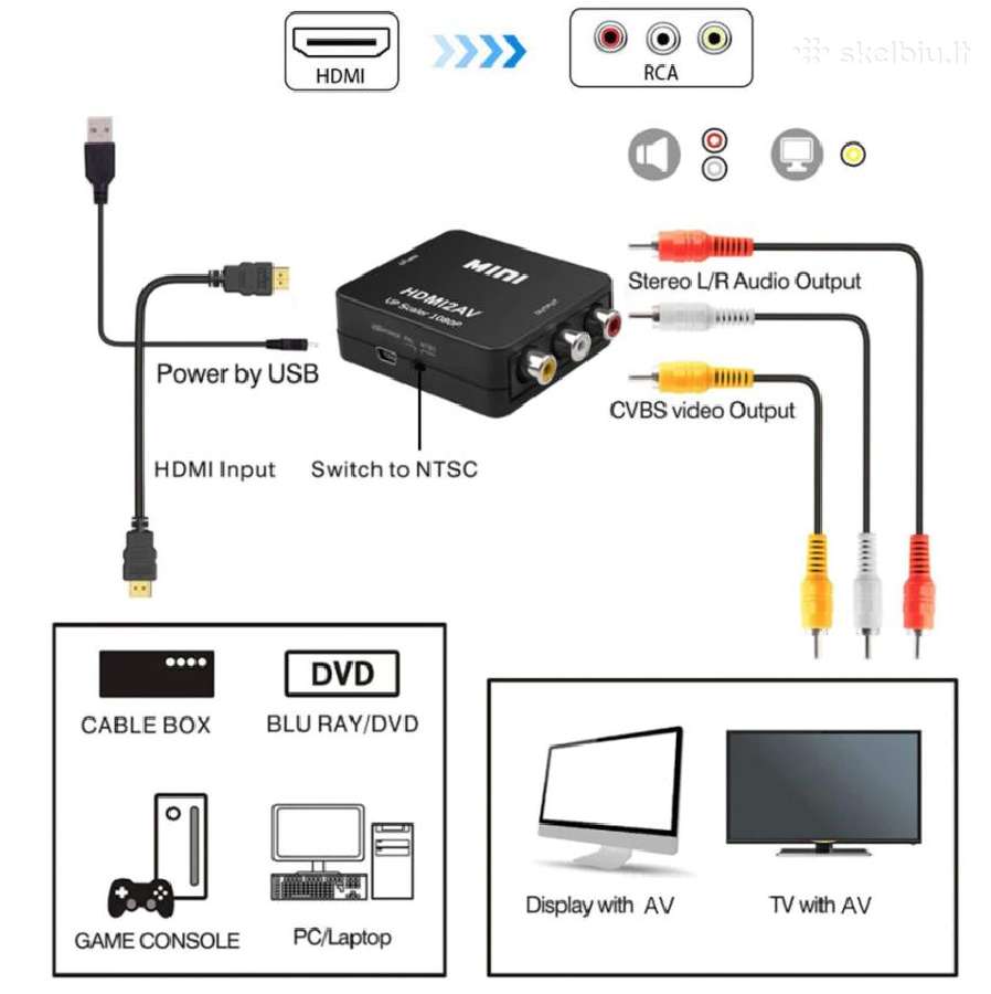 Hdmi i AV adapteris - Hdmi to AV adapter - nuotraukos Nr. 3