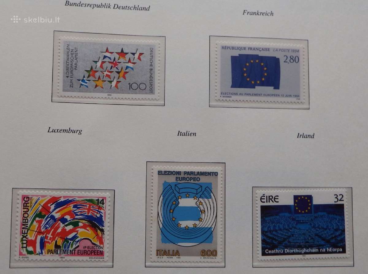 Europa Cept serija 1993-1995 m. su aprašų lapais