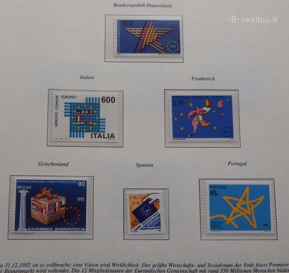 Europa Cept serija 1993-1995 m. su aprašų lapais - nuotraukos Nr. 3