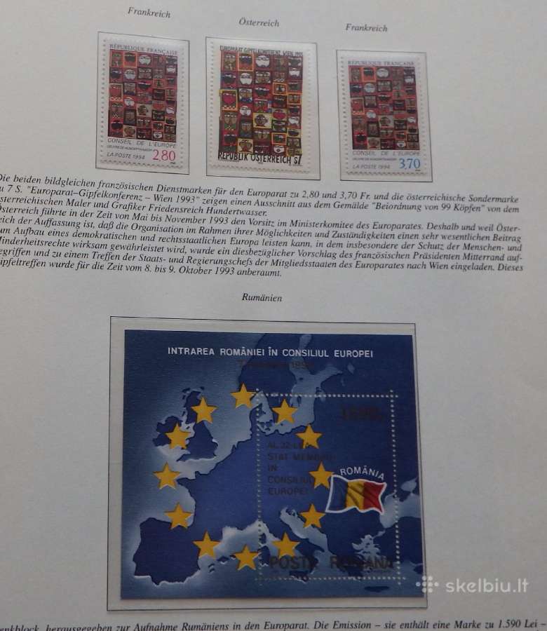 Europa Cept serija 1993-1995 m. su aprašų lapais - nuotraukos Nr. 7