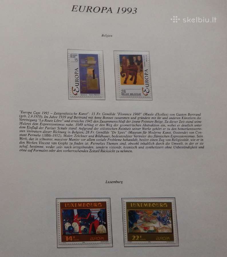 Europa Cept serija 1993-1995 m. su aprašų lapais - nuotraukos Nr. 10