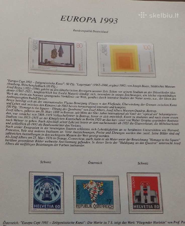 Europa Cept serija 1993-1995 m. su aprašų lapais - nuotraukos Nr. 11