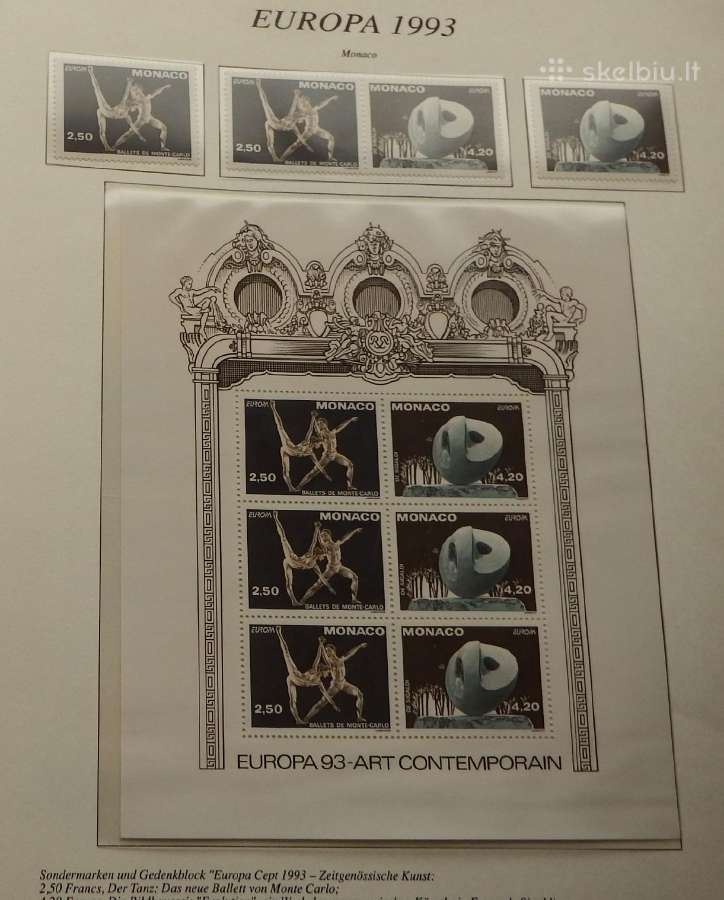 Europa Cept serija 1993-1995 m. su aprašų lapais - nuotraukos Nr. 14