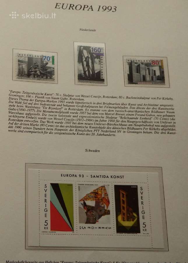Europa Cept serija 1993-1995 m. su aprašų lapais - nuotraukos Nr. 16
