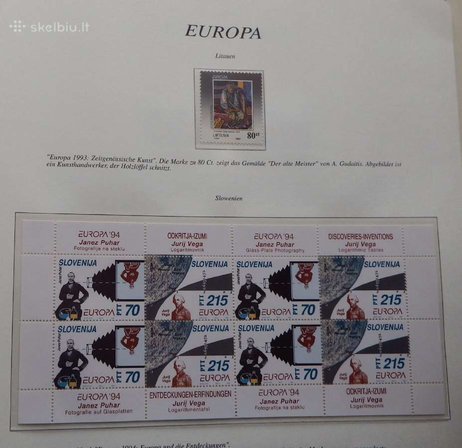 Europa Cept serija 1993-1995 m. su aprašų lapais - nuotraukos Nr. 28