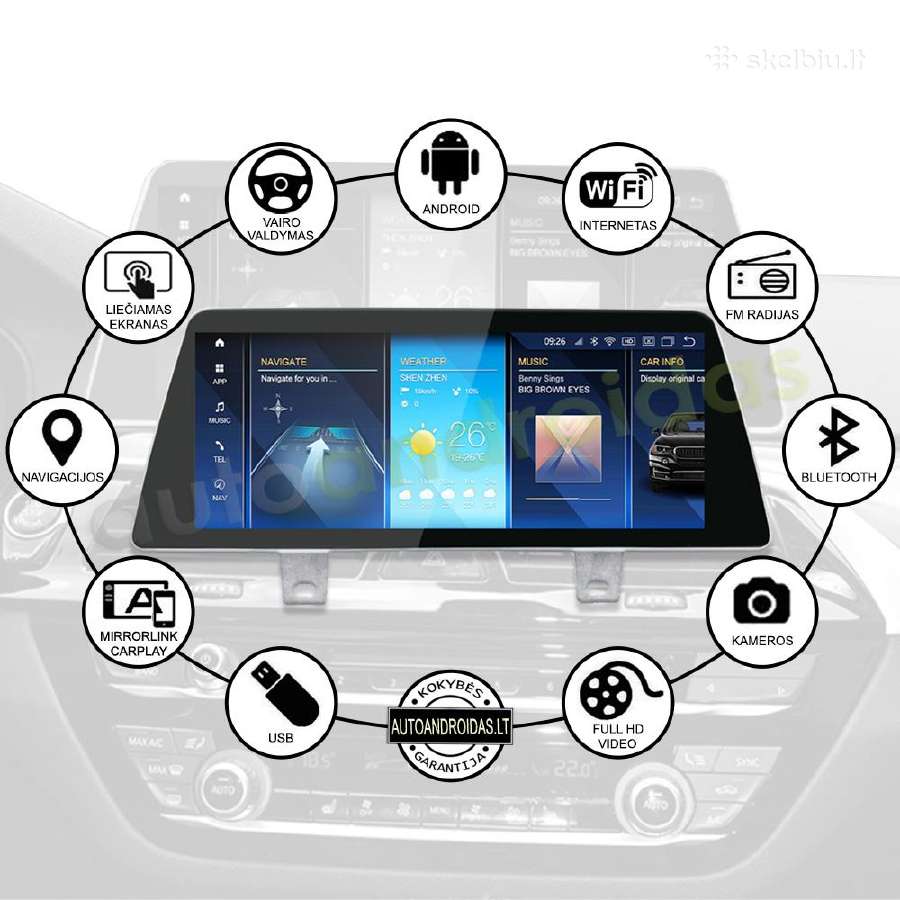 Bmw 5 G30 G31 2017-23 Android multimedia WiFi/waze - nuotraukos Nr. 2