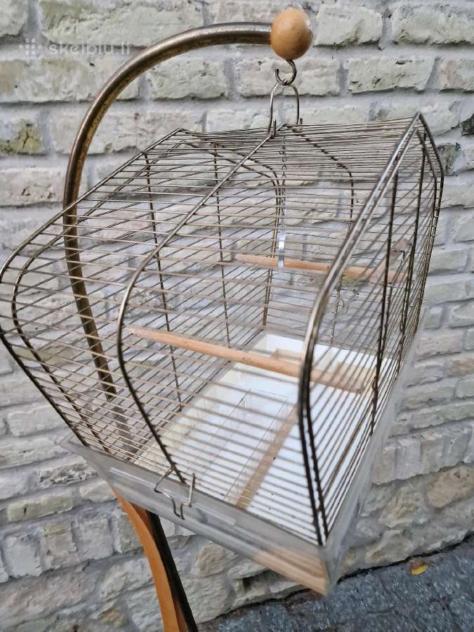 Vintažinis mid century paukščių narvelis su stovu - nuotraukos Nr. 21