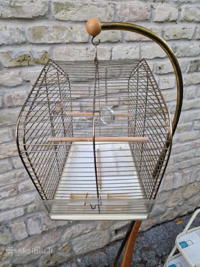 Vintažinis mid century paukščių narvelis su stovu - nuotraukos Nr. 22
