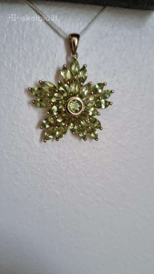 9k/375 auksinis pakabukas su 6,76ct peridotų. - nuotraukos Nr. 4