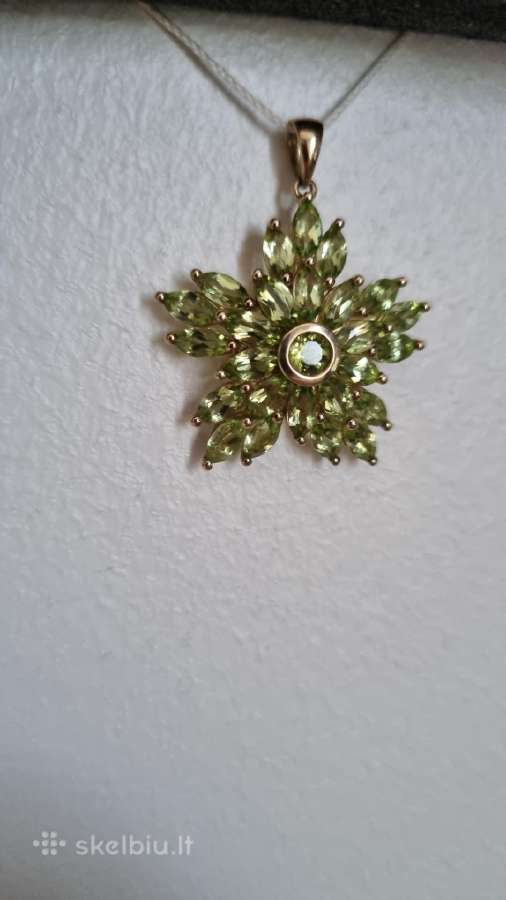 9k/375 auksinis pakabukas su 6,76ct peridotų. - nuotraukos Nr. 5
