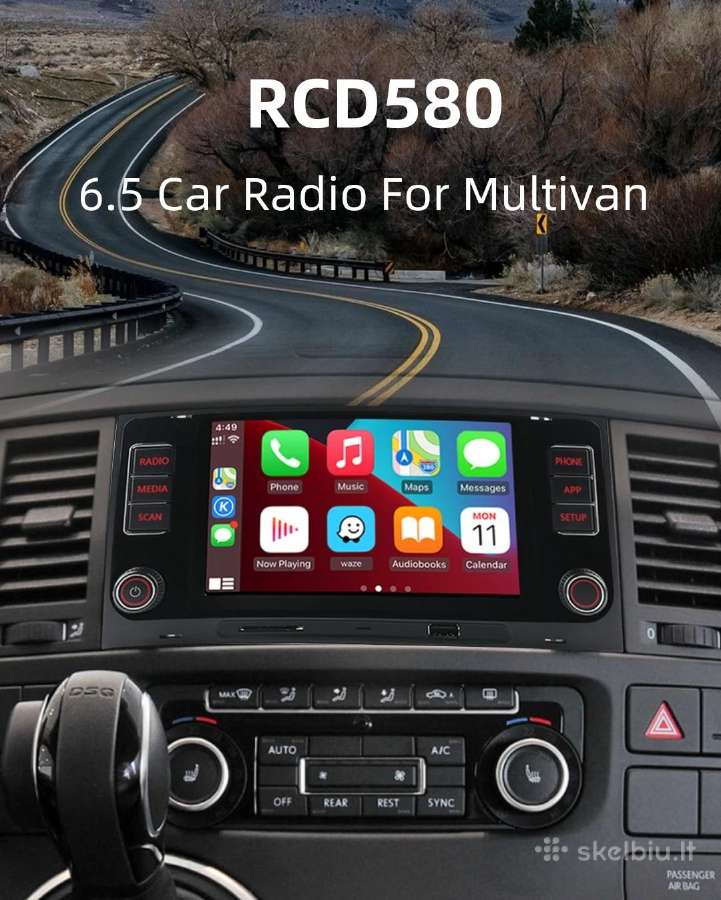 Volkswagen Toureg Multivan T5 magnetola su carplay - nuotraukos Nr. 14