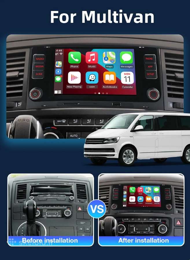 Volkswagen Toureg Multivan T5 magnetola su carplay - nuotraukos Nr. 15