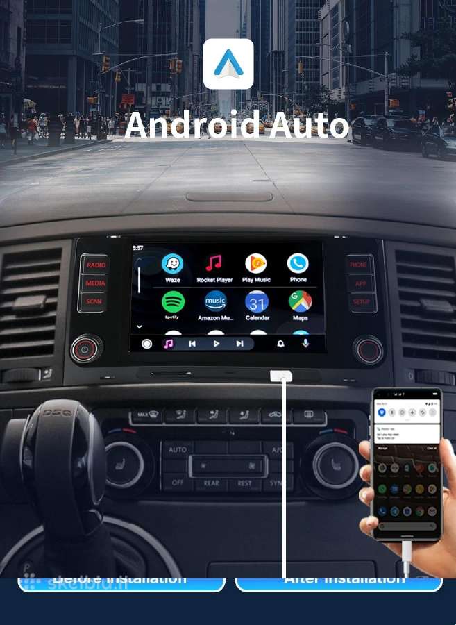 Volkswagen Toureg Multivan T5 magnetola su carplay - nuotraukos Nr. 19