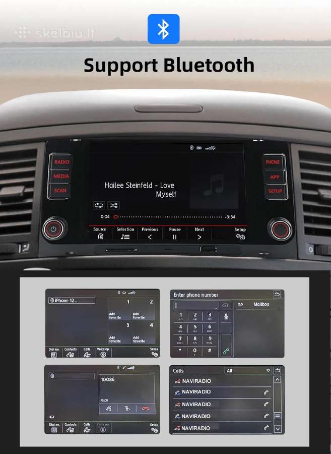 Volkswagen Toureg Multivan T5 magnetola su carplay - nuotraukos Nr. 20