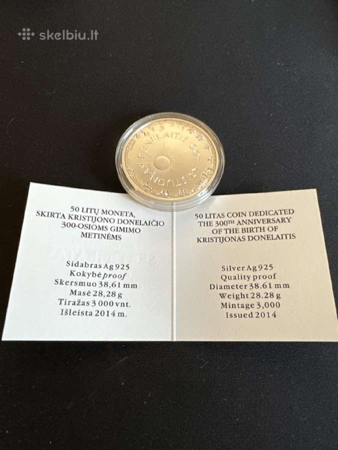 50 Lt moneta Donelaičio 300-osioms metinėms