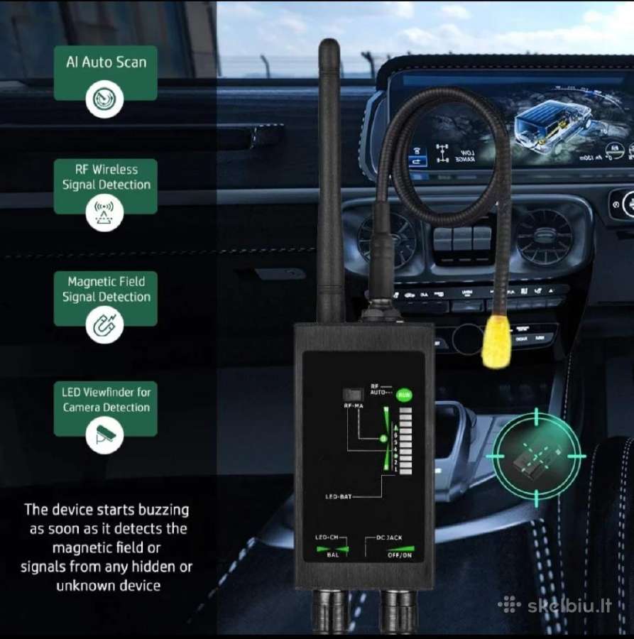 Gsm, GPS, WiFi, 4G, 5G dažnių Detektorius M-8000 - nuotraukos Nr. 5