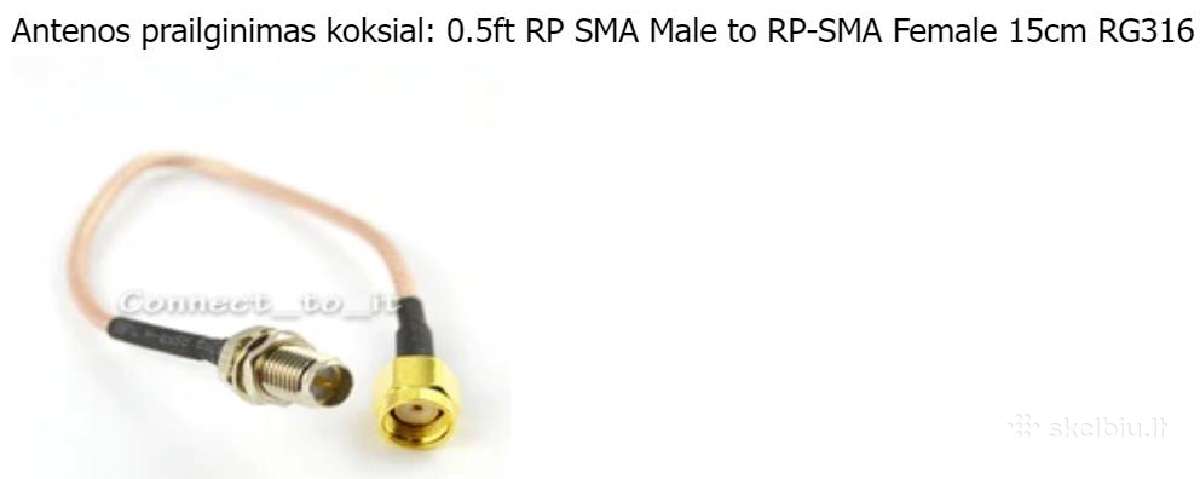 Coxial Rp-sma Male to Rp-sma Female - nuotraukos Nr. 2