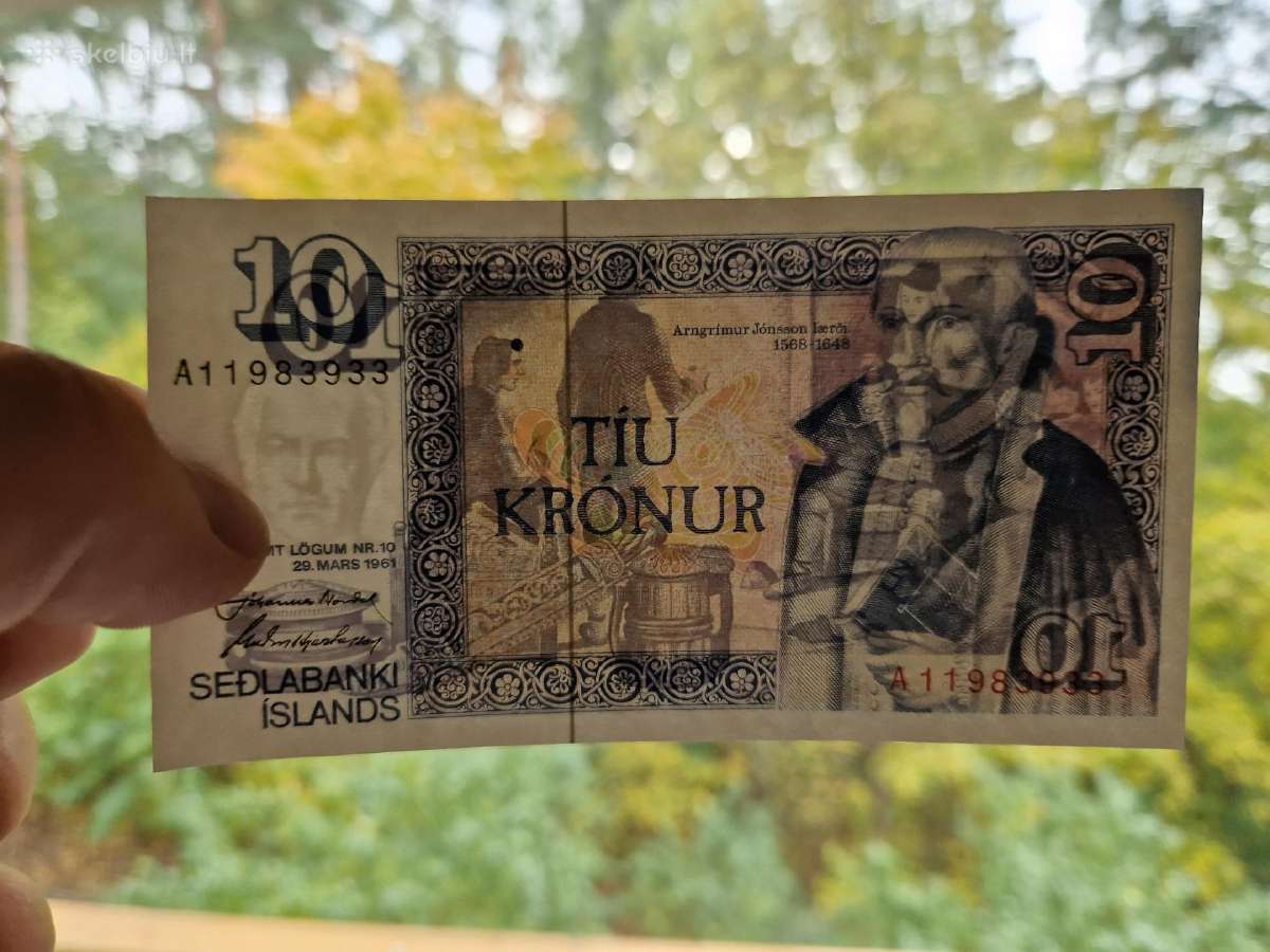 10 kronor 1961 Islandija Unc - nuotraukos Nr. 2