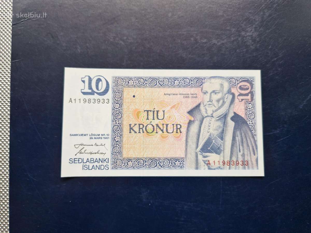 10 kronor 1961 Islandija Unc
