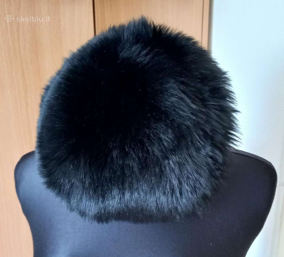 Natūralaus lamos kailio žieminė kepurė