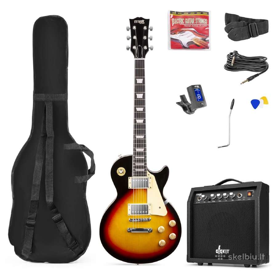 Max Gigkit Lp Style elektrinės gitaros rinkinys